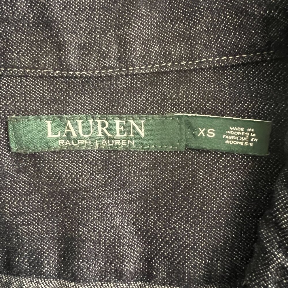 Lauren Ralph Lauren Denim Lace-Up Tunic Shirt XS 100% Cotton Long Sleeve… - Picture 4 of 16